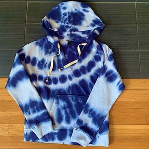 J-Crew Tie-Dye blue hoodie (V-Neck)